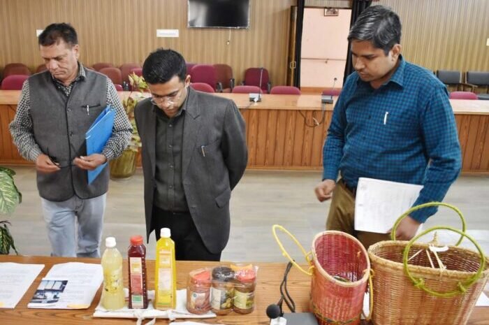  हथकरघा, हस्त शिल्प लघु उघोग में पुरस्कार जिलाधिकारी ने किया उत्पादों का निरीक्षण